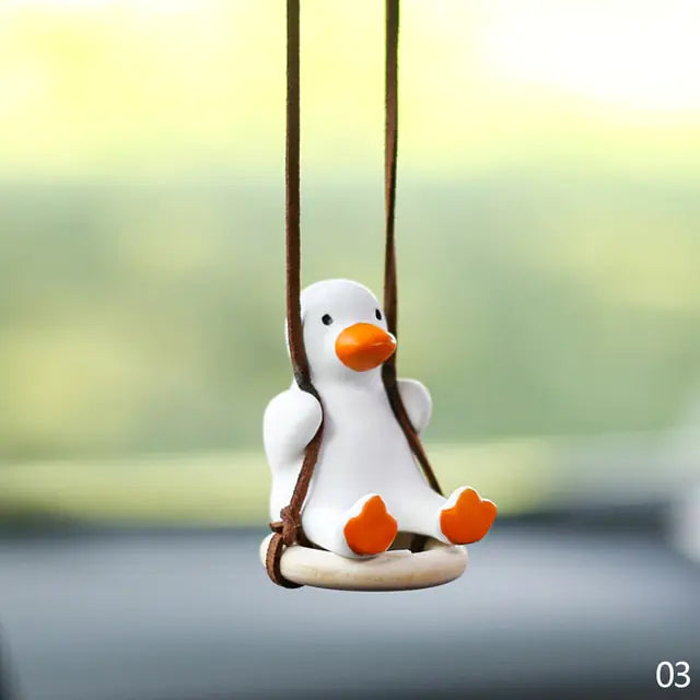 Cool Knit Cap Duck Car Pendant